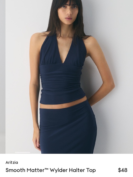 Wilfred Tops - Wilfred Navy Halter Tank Top